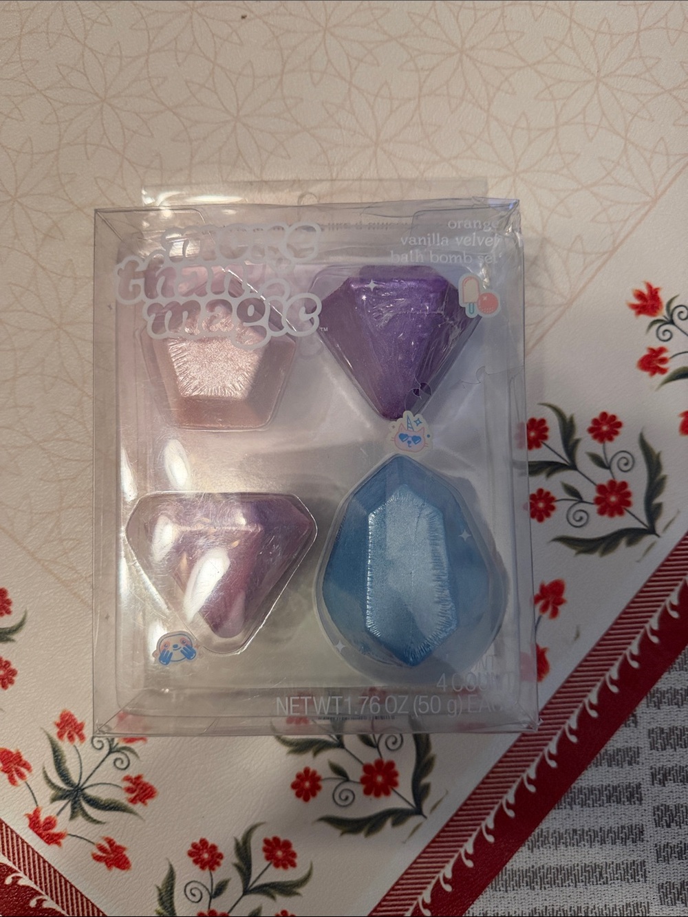 Mi Gem Shape Bath Bomb Trio - Purple, Pink, Blue